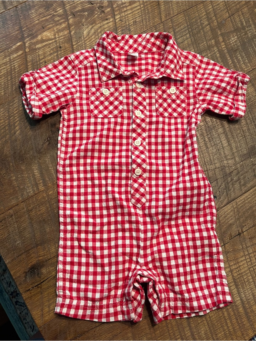 Old Navy Red and White Gingham Top